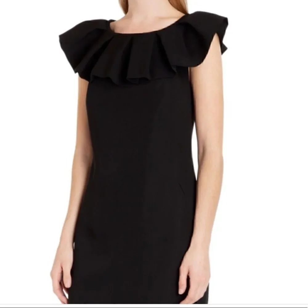 Banana Republic Black SILK ruffle off the shoulder dress Sz 0